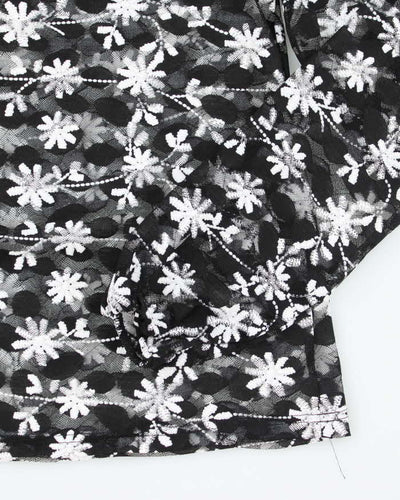 Y2k 00s Suzy Shier Mesh Floral Top - M