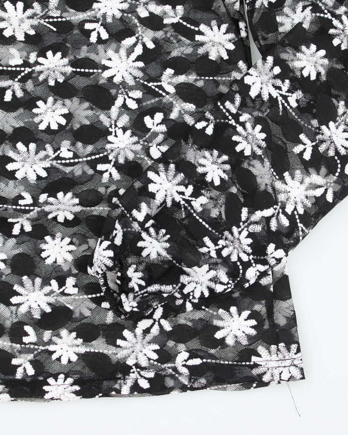 Y2k 00s Suzy Shier Mesh Floral Top - M