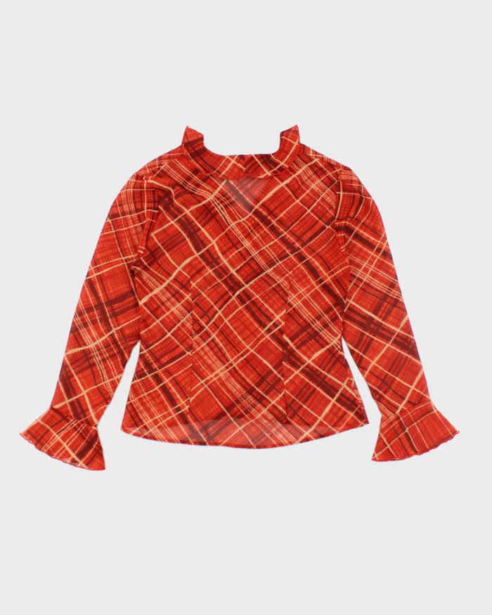 Vintage 90s A. Wear Ruffle Mesh Blouse - M