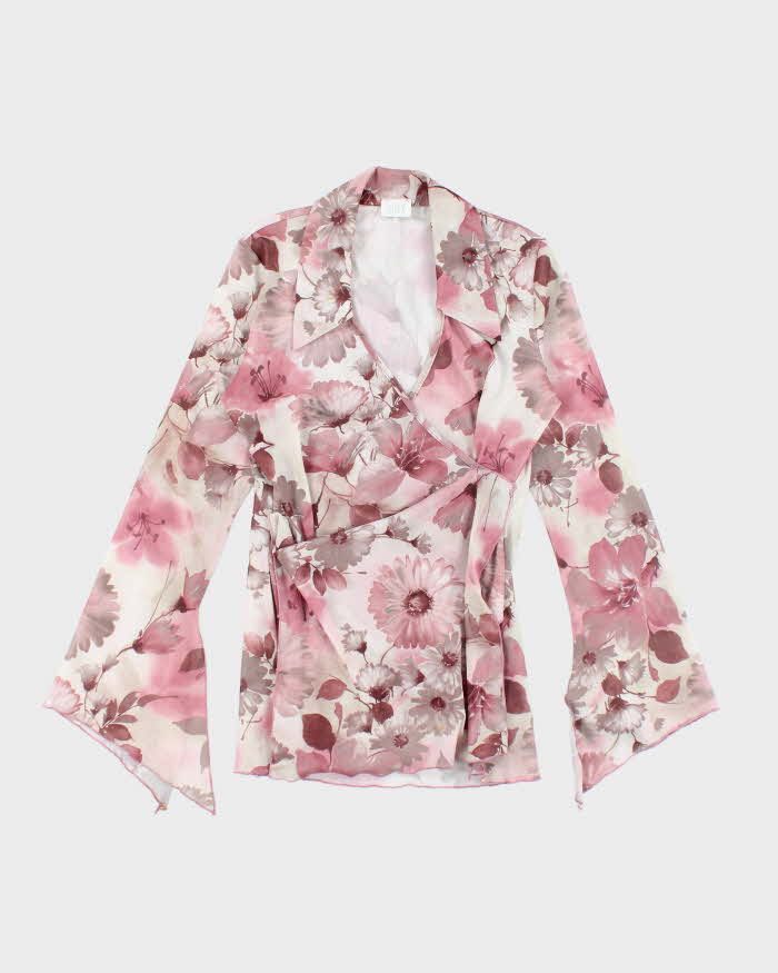 Y2k 00s Suzy Pink Floral Top - M