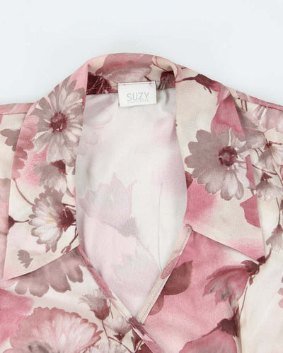 Y2k 00s Suzy Pink Floral Top - M