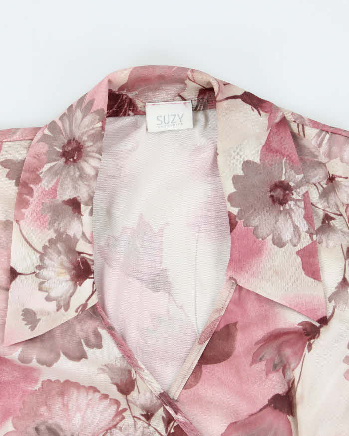 Y2k 00s Suzy Pink Floral Top - M