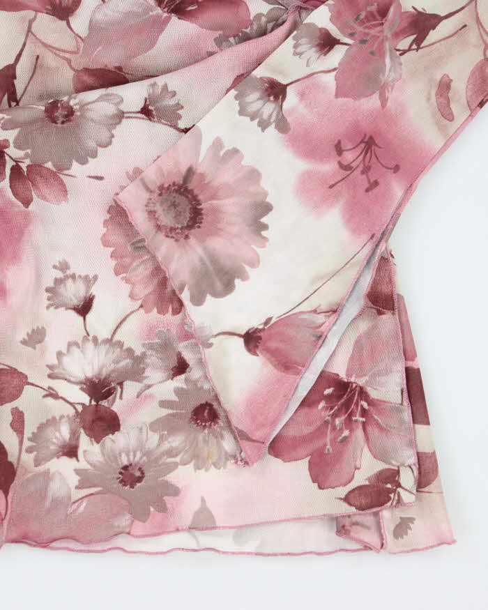 Y2k 00s Suzy Pink Floral Top - M