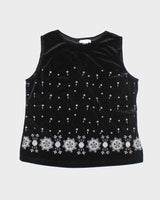 Vintage 90s Carroll Reed Velvet Sleeveless Top - L