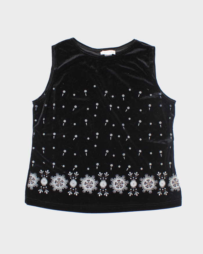 Vintage 90s Carroll Reed Velvet Sleeveless Top - L