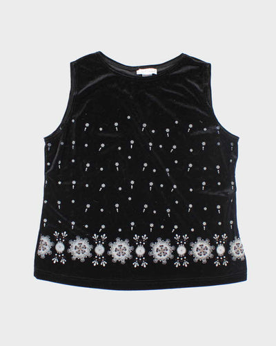 Vintage 90s Carroll Reed Velvet Sleeveless Top - L