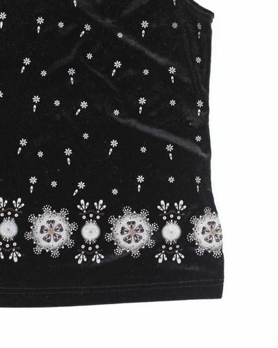 Vintage 90s Carroll Reed Velvet Sleeveless Top - L