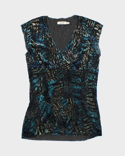 Y2k 00s Ricki's Velvet Animal Print Top - M