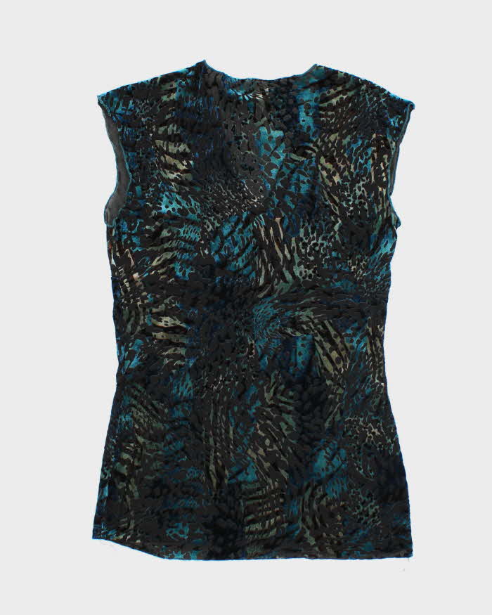 Y2k 00s Ricki's Velvet Animal Print Top - M
