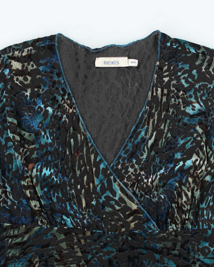 Y2k 00s Ricki's Velvet Animal Print Top - M