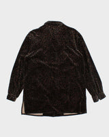 Vintage 90s Tan Jay Velvet Leopard Heavyweight Blouse - M
