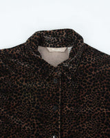 Vintage 90s Tan Jay Velvet Leopard Heavyweight Blouse - M