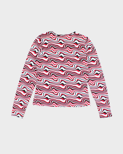 Y2k 00s Mexx Swirl Pattern Top - S