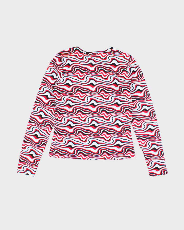 Y2k 00s Mexx Swirl Pattern Top - S