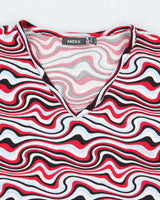 Y2k 00s Mexx Swirl Pattern Top - S