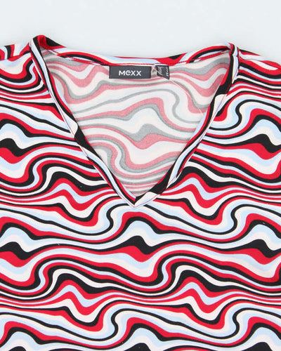Y2k 00s Mexx Swirl Pattern Top - S