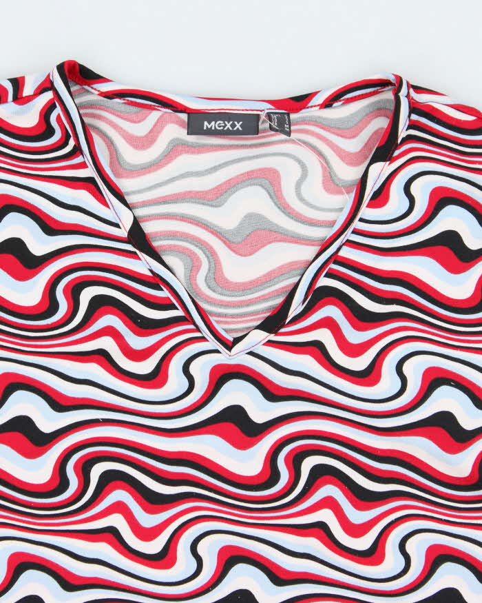 Y2k 00s Mexx Swirl Pattern Top - S