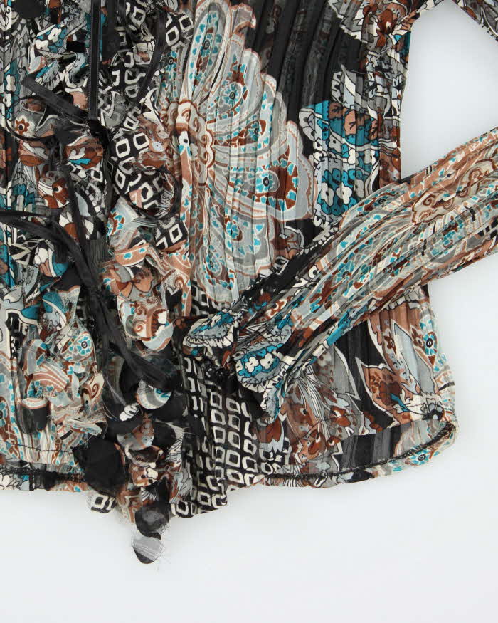 Vintage 90s Arcadia Mesh Ruffe Blouse - M