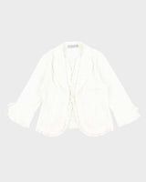 Vintage Anthea Crawford Ruffle Tie-Up Blouse - M