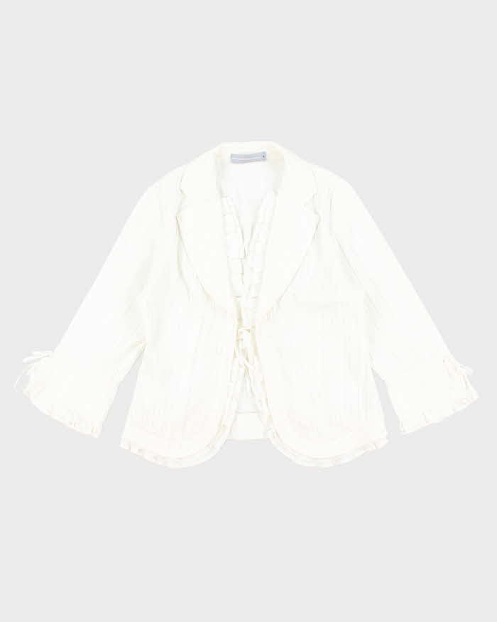 Vintage Anthea Crawford Ruffle Tie-Up Blouse - M