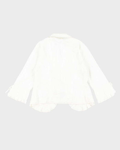 Vintage Anthea Crawford Ruffle Tie-Up Blouse - M