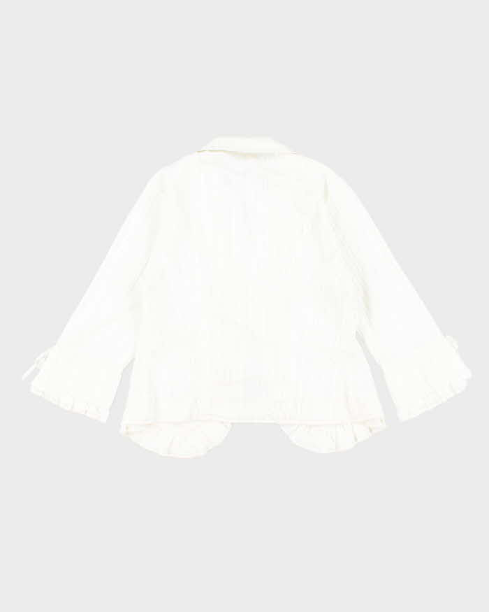 Vintage Anthea Crawford Ruffle Tie-Up Blouse - M