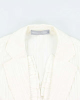 Vintage Anthea Crawford Ruffle Tie-Up Blouse - M