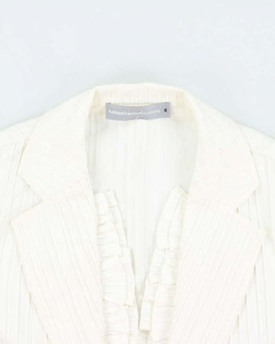 Vintage Anthea Crawford Ruffle Tie-Up Blouse - M