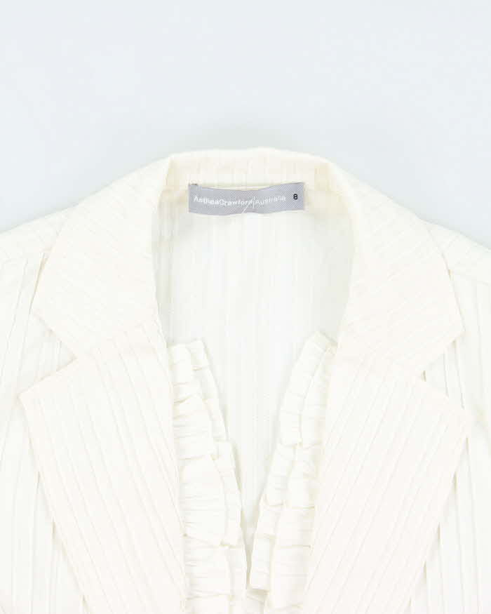 Vintage Anthea Crawford Ruffle Tie-Up Blouse - M