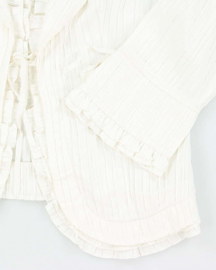 Vintage Anthea Crawford Ruffle Tie-Up Blouse - M
