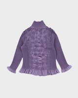 Vintage 90s Purple Satin Ruffle Blouse - M