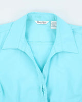 Vintage 90s Quizz Again Blue Blouse - S