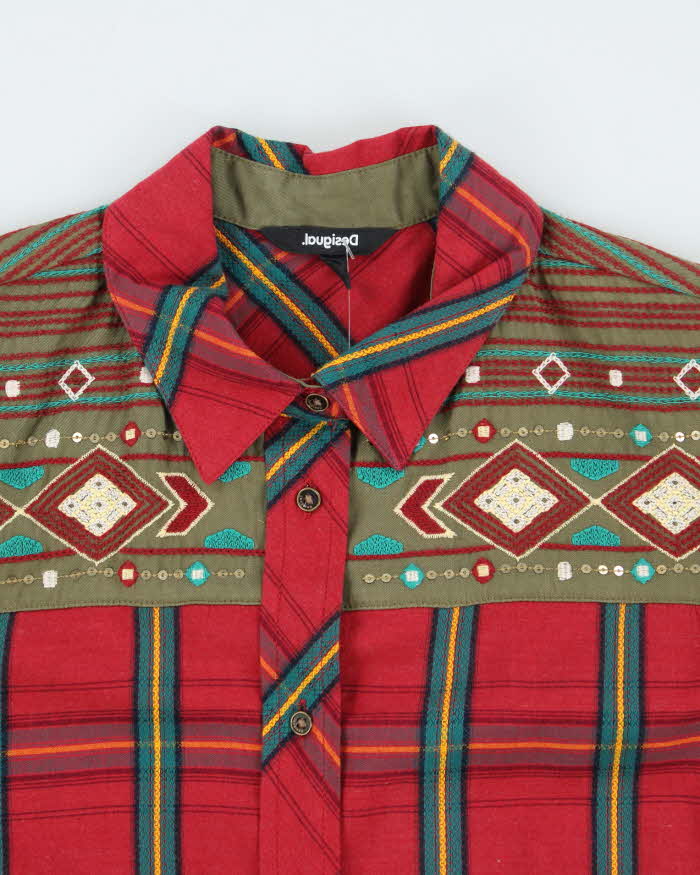 Y2k 00s Desigual Checked Blouse - M