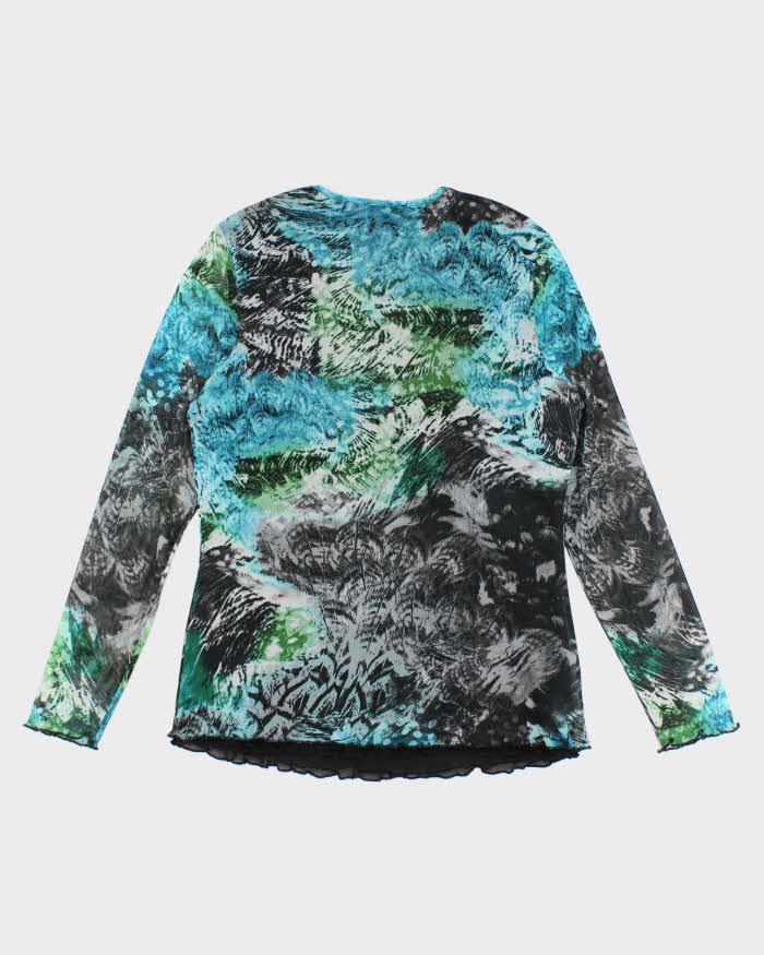 Y2k 00s Taifun Pattern Mesh Top - M