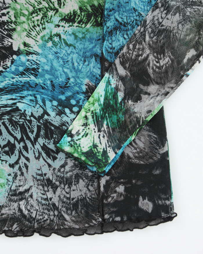 Y2k 00s Taifun Pattern Mesh Top - M