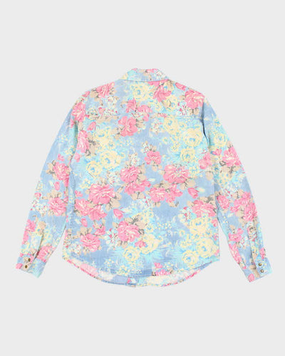 Y2k 00s Guess Floral Long Sleeve Shirt - S