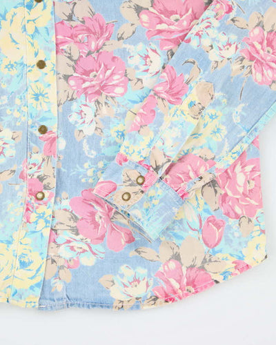 Y2k 00s Guess Floral Long Sleeve Shirt - S