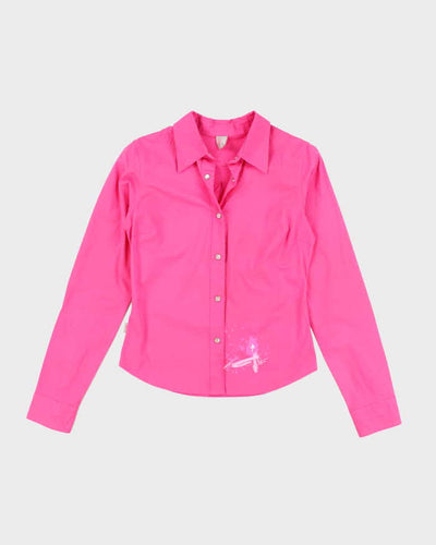 Y2k 00s Red Dragon Pink Shirt - S