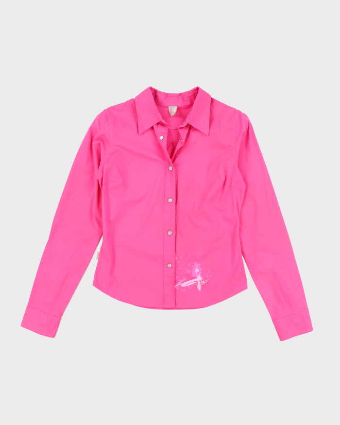 Y2k 00s Red Dragon Pink Shirt - S