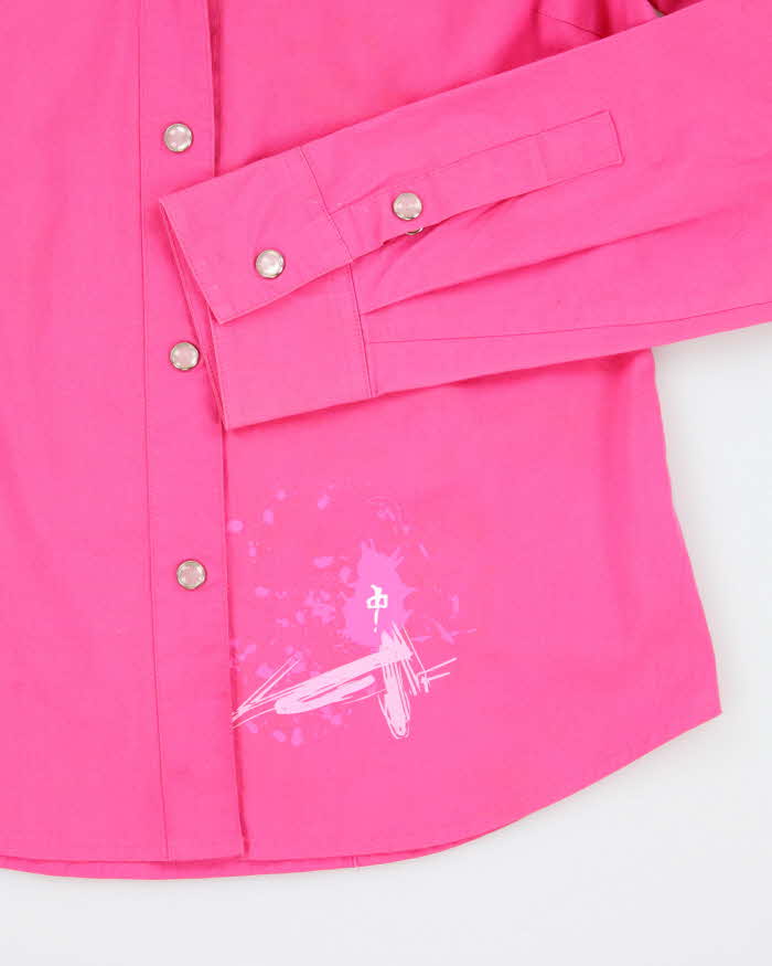 Y2k 00s Red Dragon Pink Shirt - S