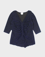 Y2k 00s Tradition Sparkly Ruched Top - L