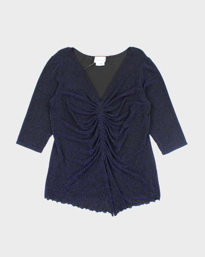 Y2k 00s Tradition Sparkly Ruched Top - L