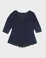 Y2k 00s Tradition Sparkly Ruched Top - L