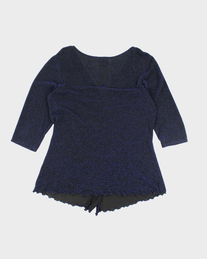 Y2k 00s Tradition Sparkly Ruched Top - L