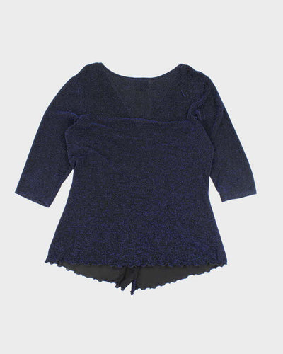 Y2k 00s Tradition Sparkly Ruched Top - L