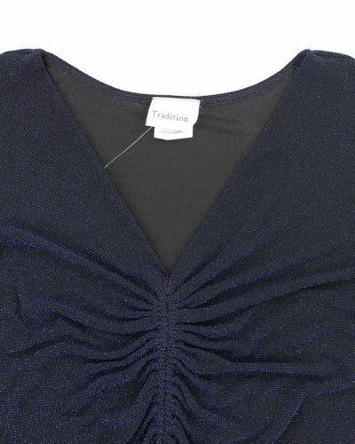 Y2k 00s Tradition Sparkly Ruched Top - L