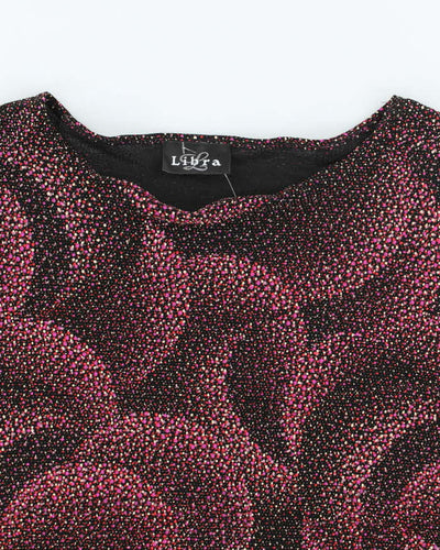 Y2k 00s Libra Sparkly Pattern Top - L