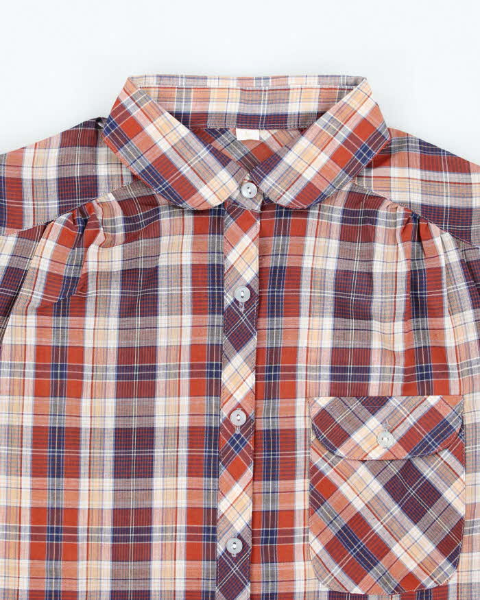 Vintage 80s Brown Checked Shirt - L