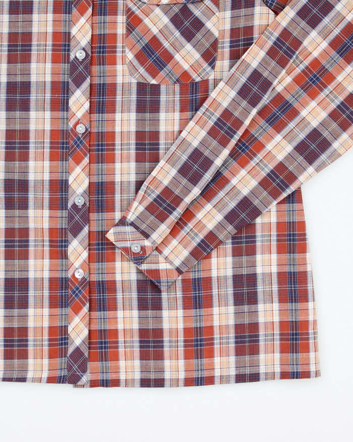 Vintage 80s Brown Checked Shirt - L