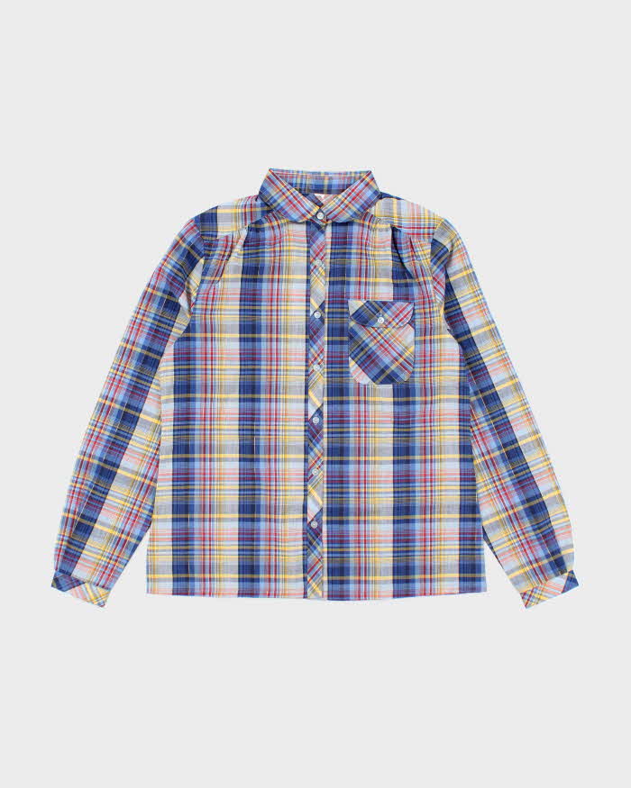 Vintage 80s Brown Checked Shirt - L